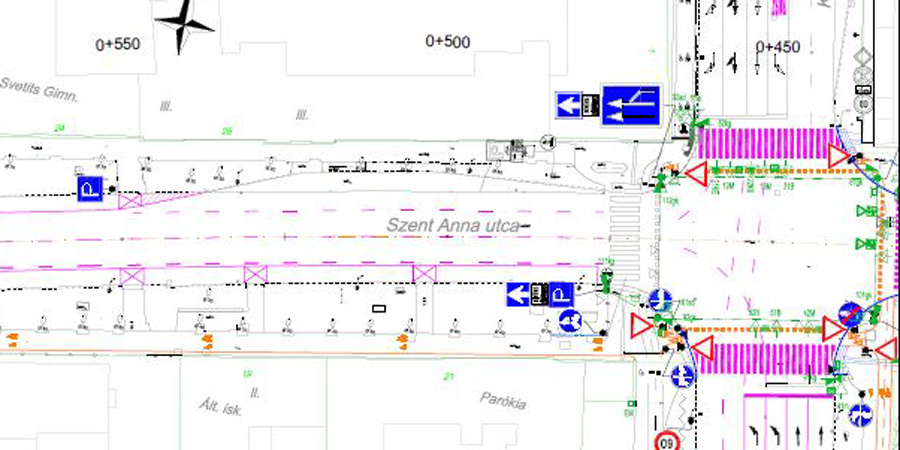 Két sávból lehet majd a Klaipeda utcáról a Szent Anna utcára kanyarodni