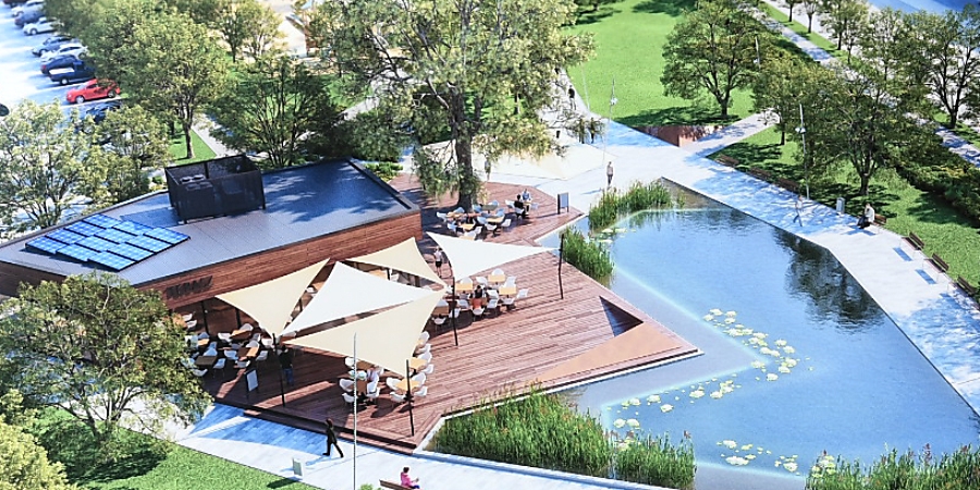 Tó, játszótér, terasz és tanösvény is helyet kap majd a Petőfi téren